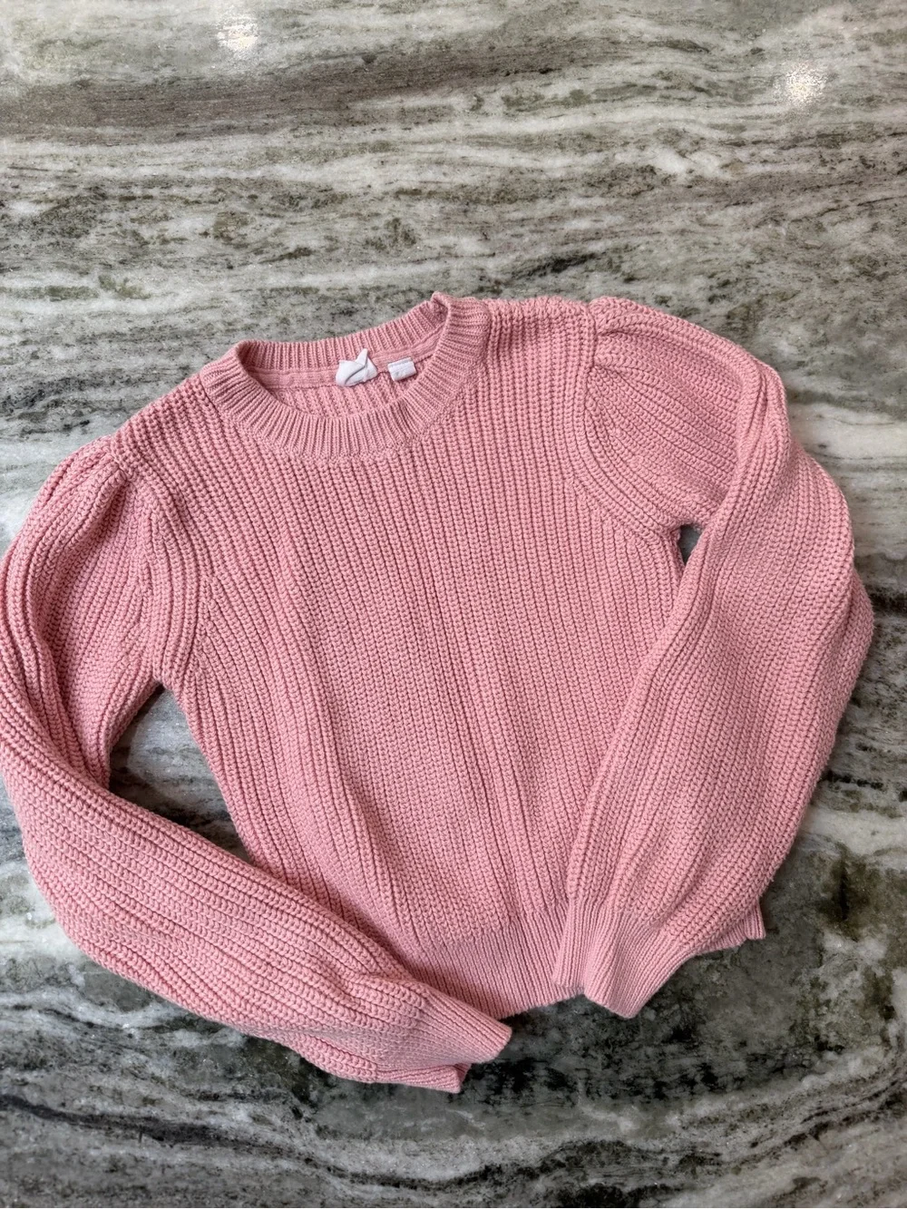 GAP Kids Soft Pink Ribbed Crewneck Sweater Size 8
